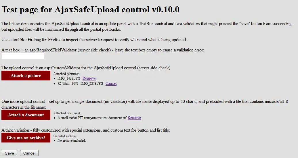 Download web tool or web app AjaxSafeUpload