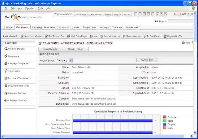 Web aracını veya web uygulamasını indirin Ajexa iMarketing - Pazarlama Otomasyonu