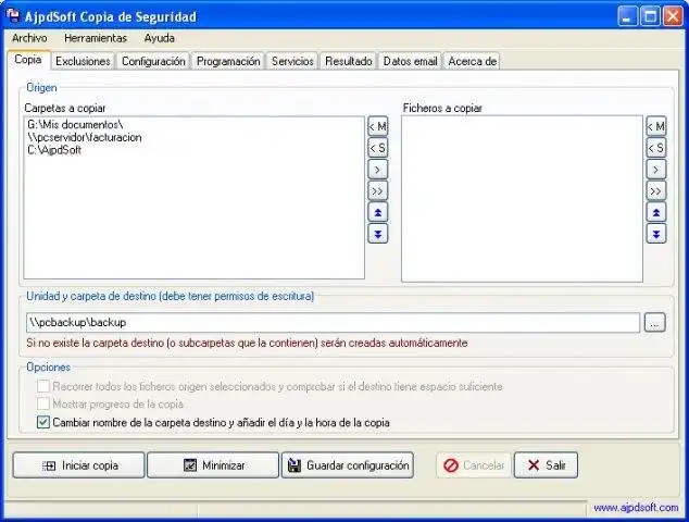 Download web tool or web app AjpdSoft Backup Assistant