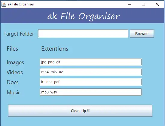 Baixe a ferramenta ou aplicativo da web ak File Organizer