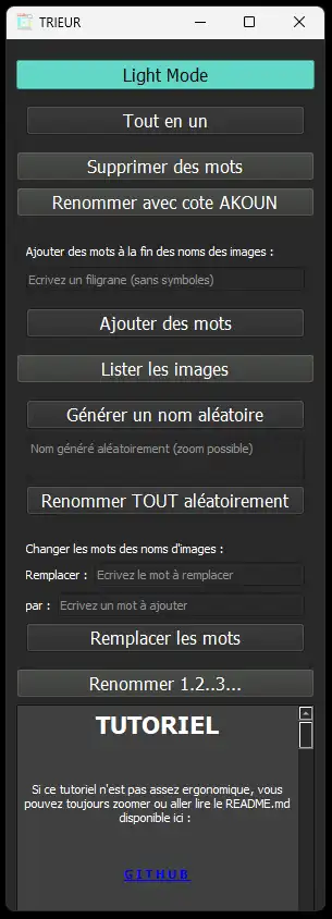 Download web tool or web app AKOUN trieur