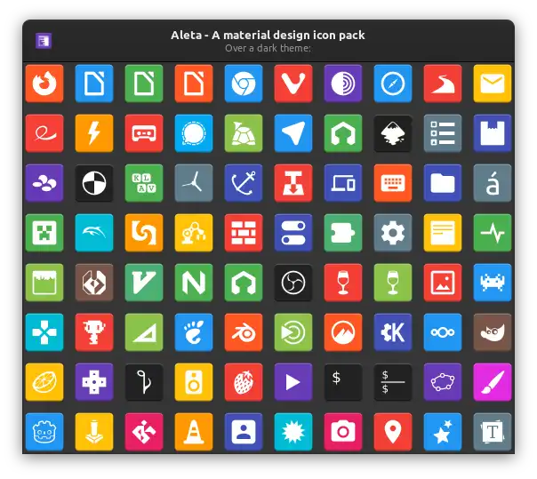 ดาวน์โหลดเครื่องมือเว็บหรือเว็บแอป Aleta Icon pack