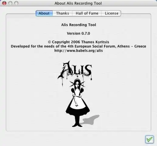 下载网络工具或网络应用程序 Alis Recording Tool