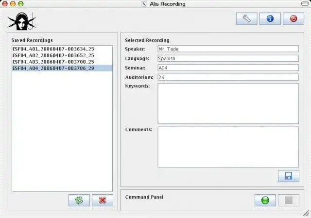 Download web tool or web app Alis Recording Tool