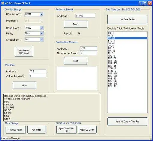 Download web tool or web app Allen Bradley (AB) PLC DF1 Protocol to run in Windows online over Linux online