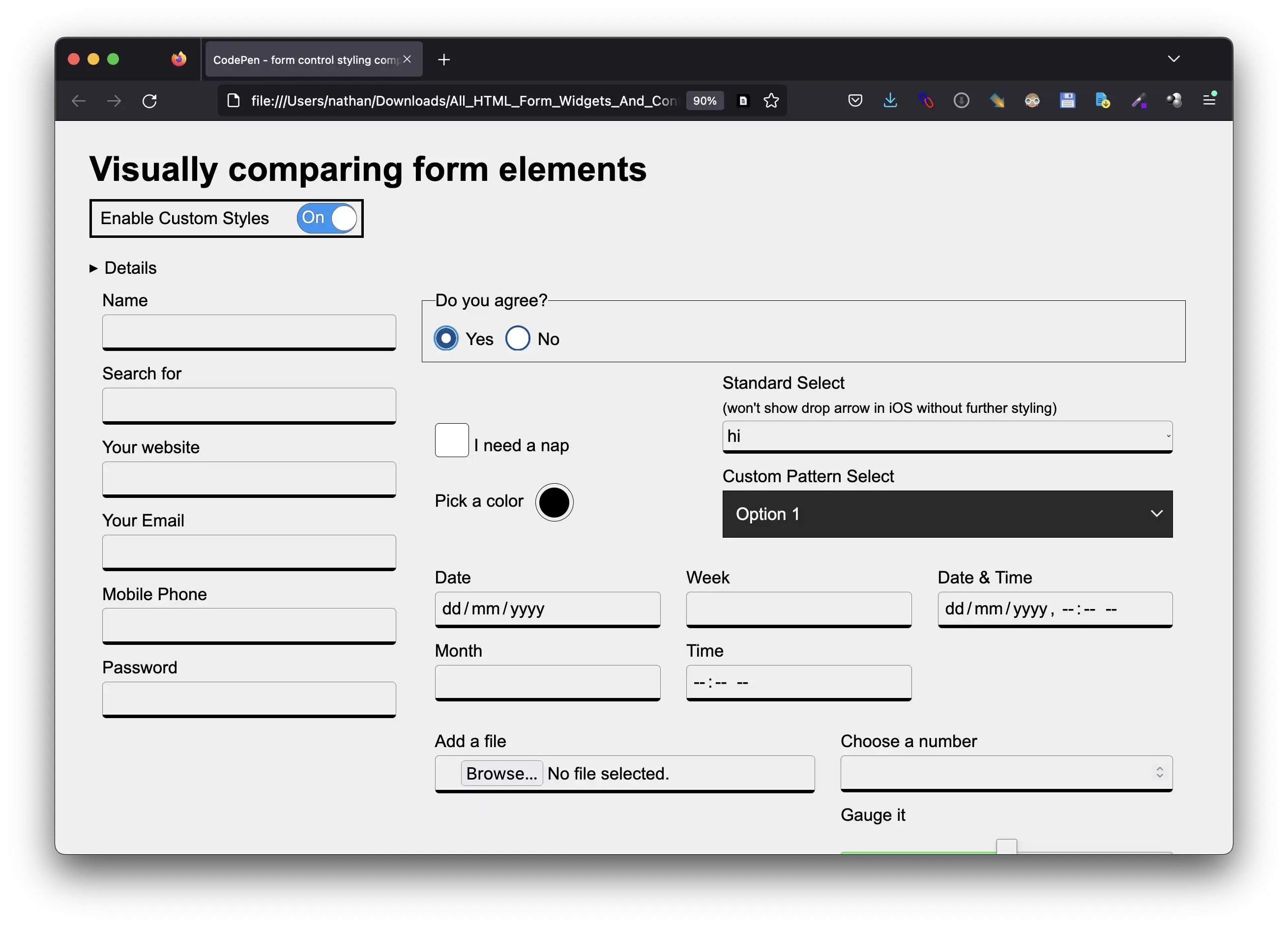 Laden Sie das Web-Tool oder die Web-App herunter Alle HTML-Formular-Widgets mit Top-Beispielen