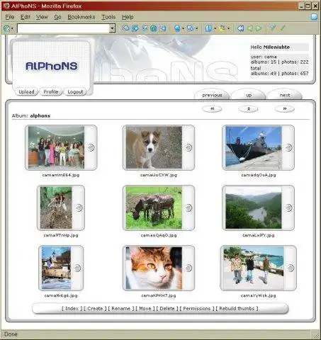 Download web tool or web app AlPhoNS web gallery