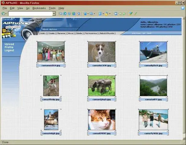 Download web tool or web app AlPhoNS web gallery