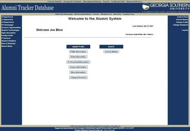 Unduh alat web atau aplikasi web Basis Data Pelacakan Alumni