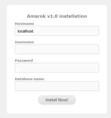 Muat turun alat web atau aplikasi web Amarok php CMS