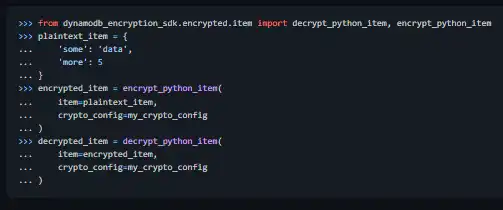 Download web tool or web app Amazon DynamoDB Encryption Client Python
