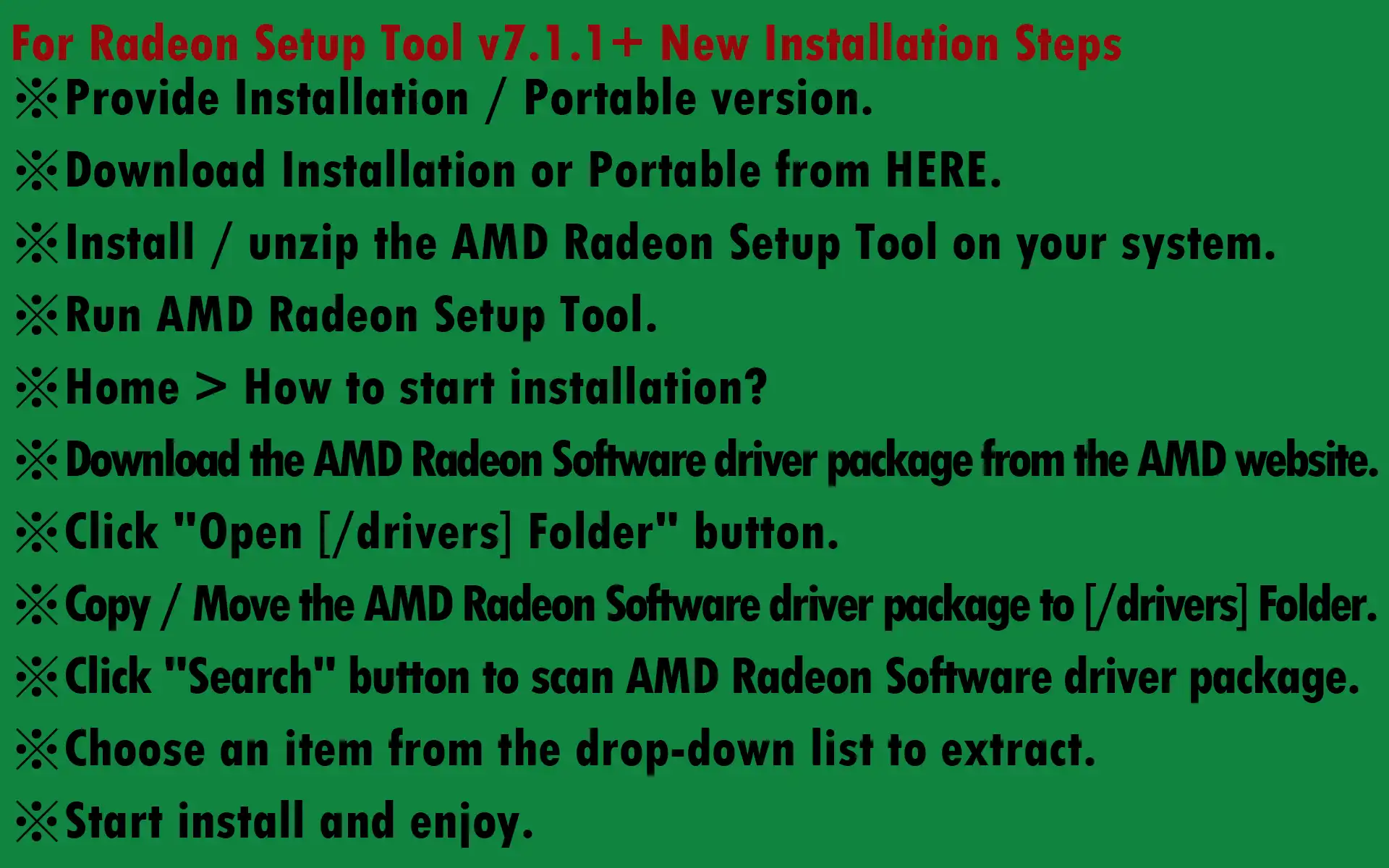 Download web tool or web app AMD Radeon Setup Tool Project