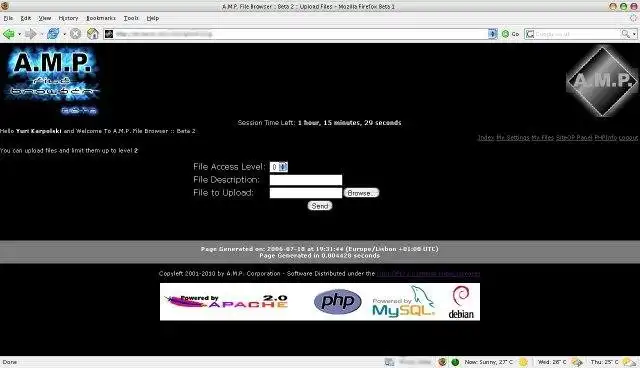 Download web tool or web app A.M.P. File Browser