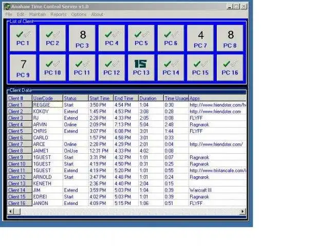 Muat turun alat web atau aplikasi web Anahaw Internet Cafe Timer