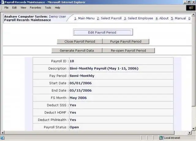 ดาวน์โหลดเครื่องมือเว็บหรือเว็บแอป Anahaw Open Payroll System