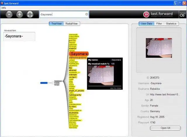Download web tool or web app Analyze and visualization of lastfm.de