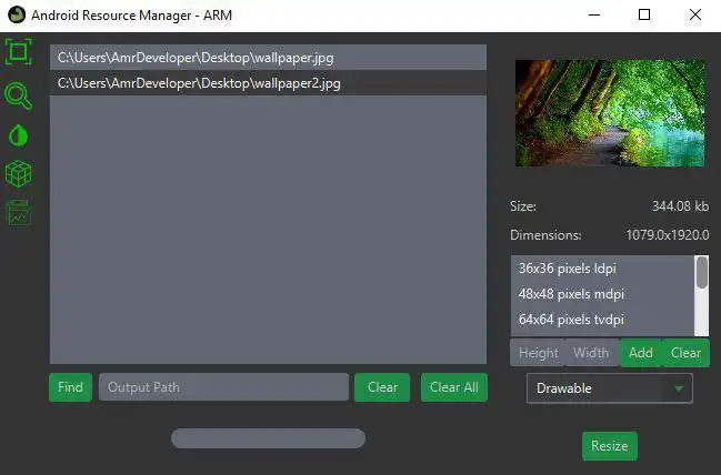 Baixe a ferramenta da web ou o aplicativo da web Android Resource Manager - ARM