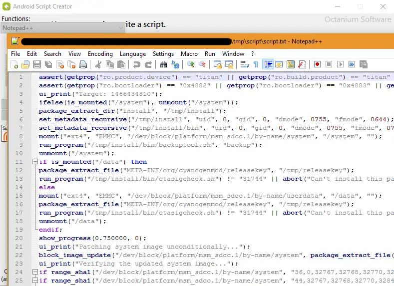 Download web tool or web app Android Script Creator