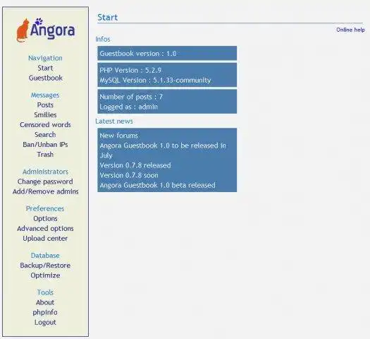 Download web tool or web app Angora Guestbook