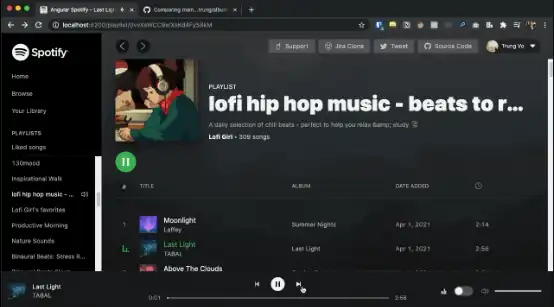 قم بتنزيل أداة الويب أو تطبيق الويب Angular Spotify