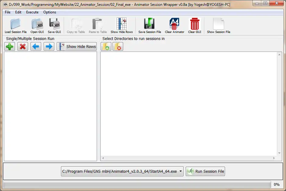 Download web tool or web app Animator Session Wrapper to run in Windows online over Linux online