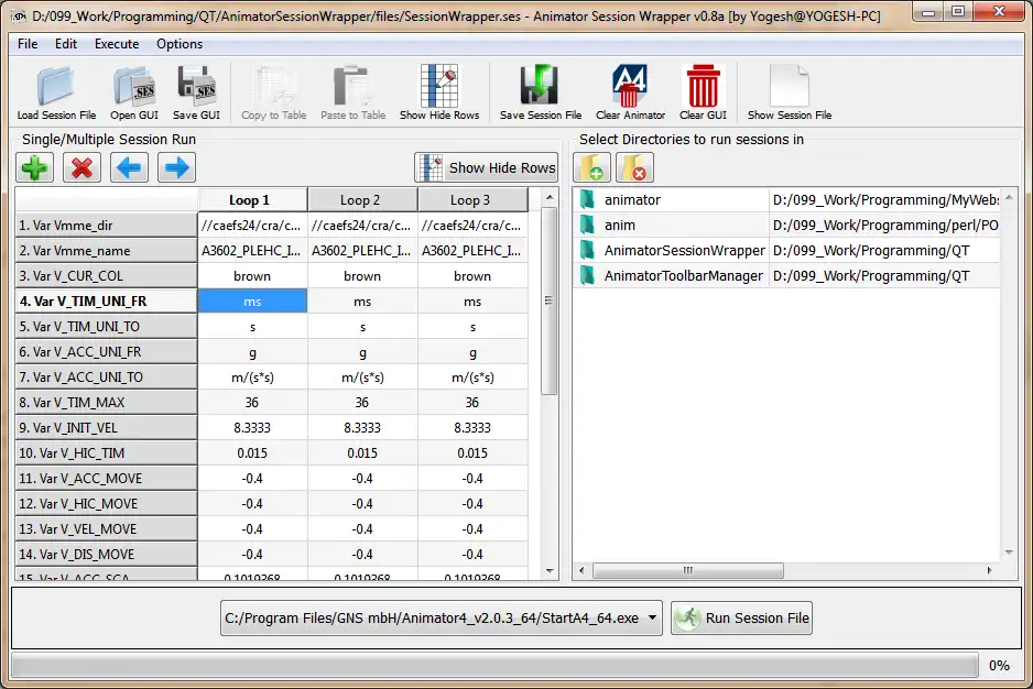 Download web tool or web app Animator Session Wrapper to run in Windows online over Linux online