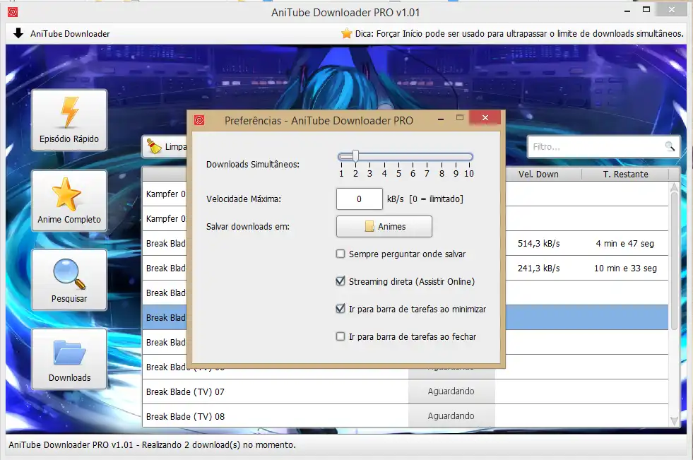 Baixe a ferramenta ou aplicativo da web Anitube Downloader PRO