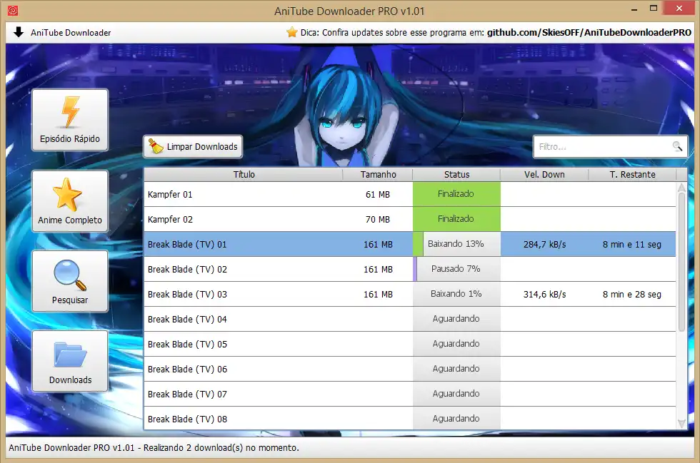 Загрузите веб-инструмент или веб-приложение Anitube Downloader PRO