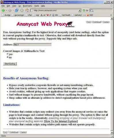Download web tool or web app Anonycat Web Proxy