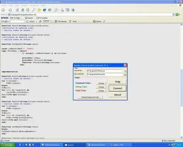 Download web tool or web app Another Pascal to Html Converter