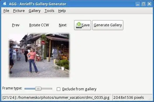 Загрузите веб-инструмент или веб-приложение Anrieffs Gallery Generator