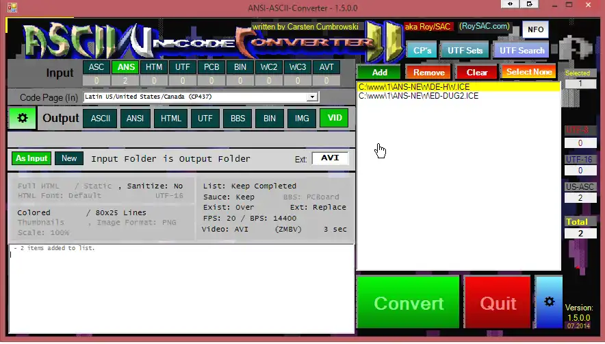 Download web tool or web app ANSI/ASCII Converter