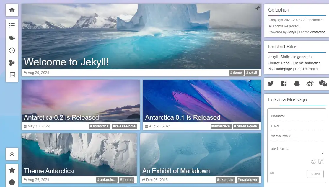 Download web tool or web app Antarctica Theme