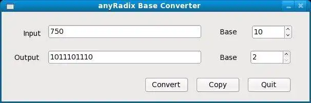 Download web tool or web app anyRadix to run in Windows online over Linux online