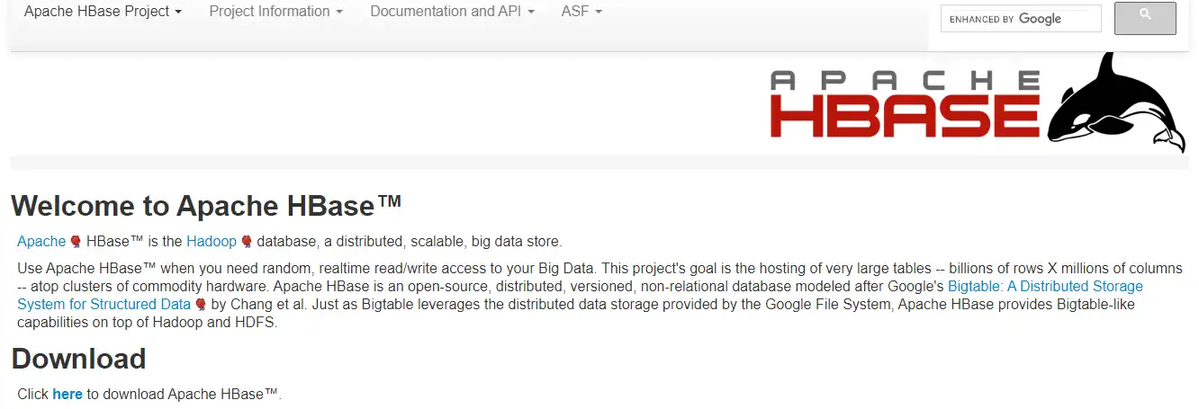 Download web tool or web app Apache HBase