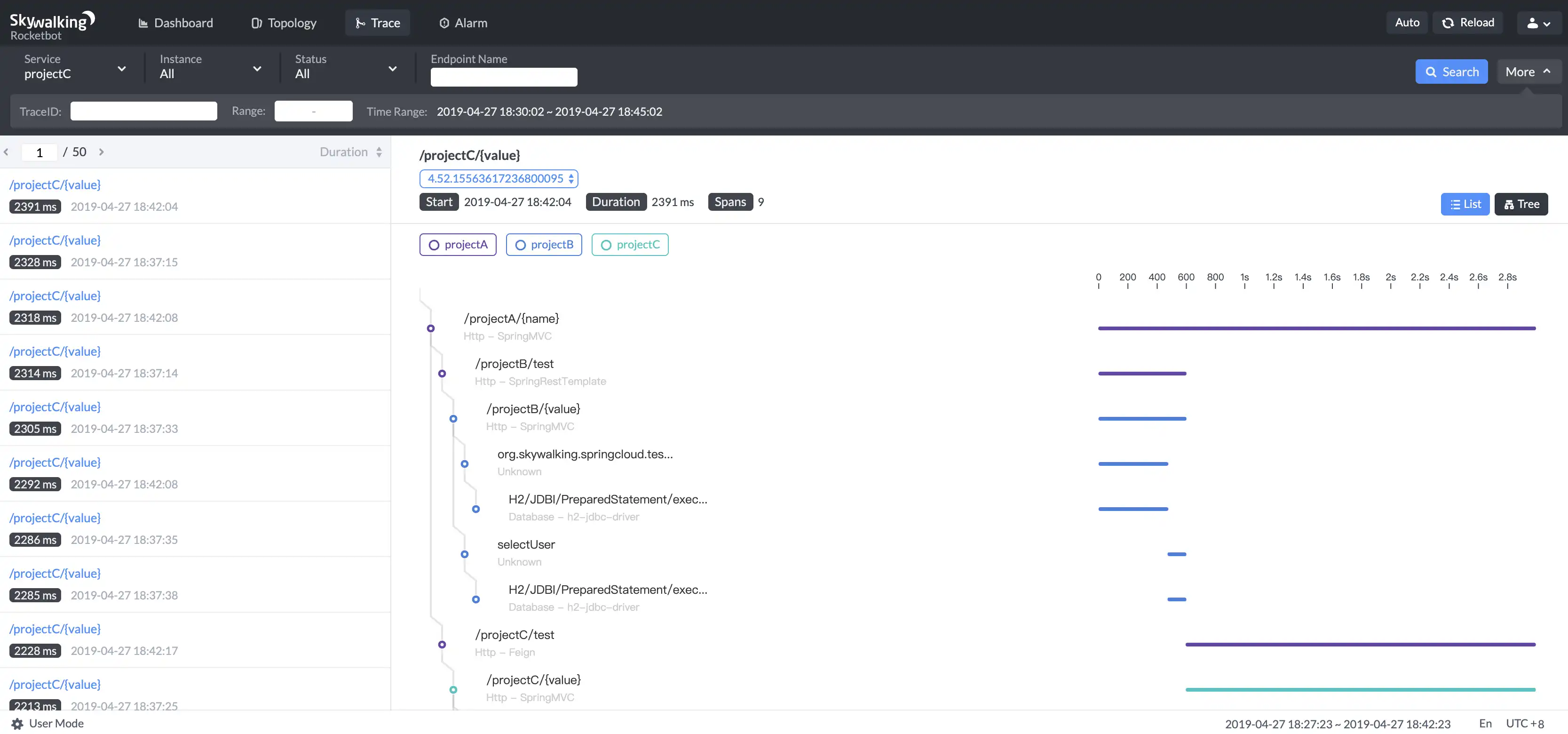 Scarica lo strumento web o l'app web Apache SkyWalking