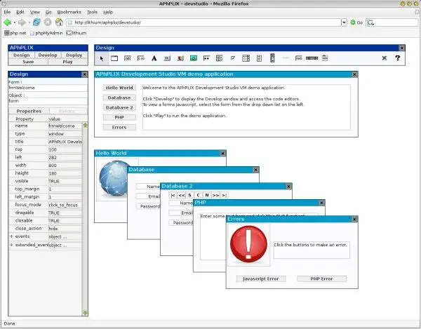 Laden Sie das Web-Tool oder die Web-App APhPLIX Development Studio herunter