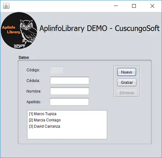 Mag-download ng web tool o web app Aplinfo Library - CuscungoSoft