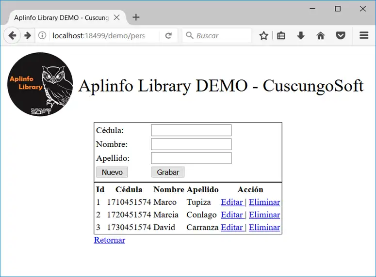 Download web tool or web app Aplinfo Library - CuscungoSoft