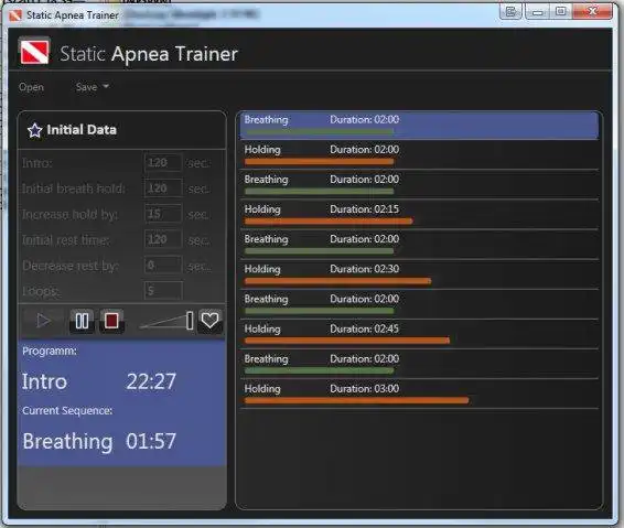 Download web tool or web app ApneaStaticTrainer to run in Windows online over Linux online