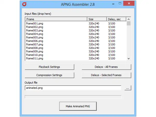 Web aracını veya web uygulamasını indirin APNG Assembler