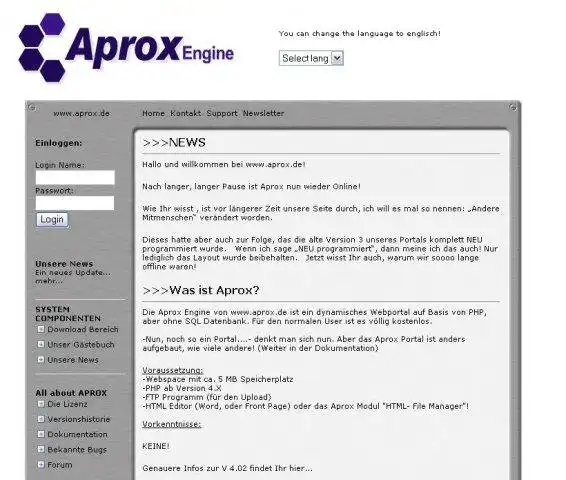 Download web tool or web app Aprox CMS Engine