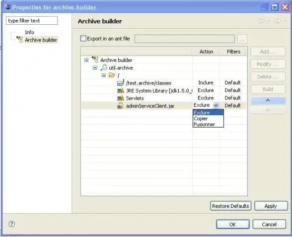 Download web tool or web app Archive Builder