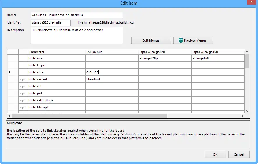 Mag-download ng web tool o web app Arduino BOARDS.TXT Editor