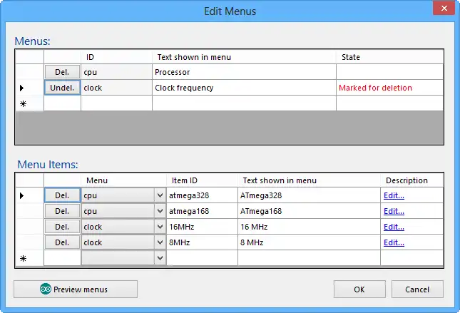 Mag-download ng web tool o web app Arduino BOARDS.TXT Editor