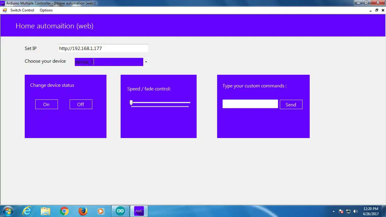 Завантажте веб-інструмент або веб-програму Arduino Multiple Controller для Windows