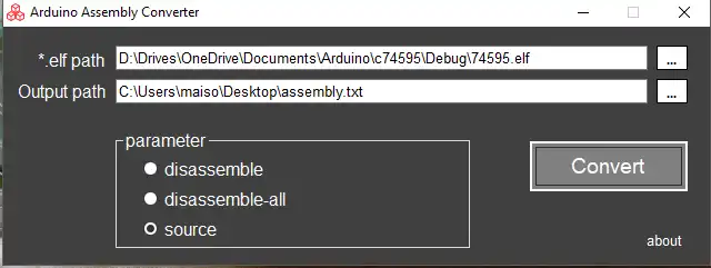 Download web tool or web app Arduino to Assembly Converter