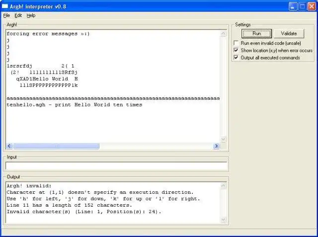 Download web tool or web app Argh! interpreter in wxHaskell