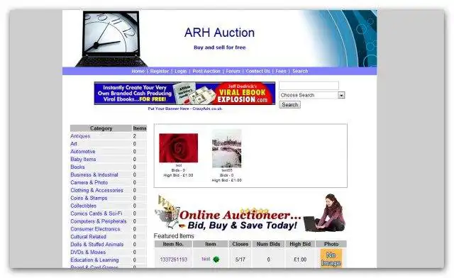 Download web tool or web app ARH GPL Auction