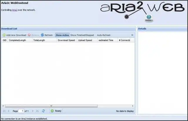 Download web tool or web app Aria2Web
